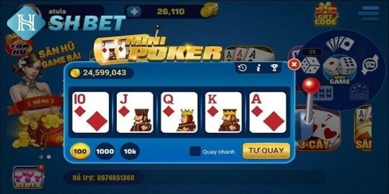 Luật chơi Mini Poker cơ bản tại SHBET